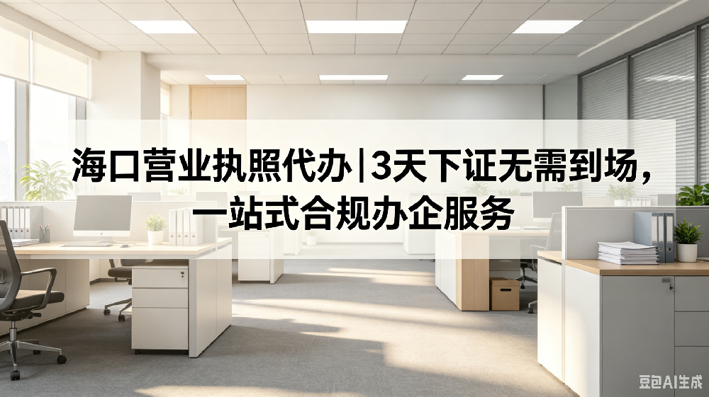 海口营业执照代办|3天下证无需到场,一站式合规办企服务